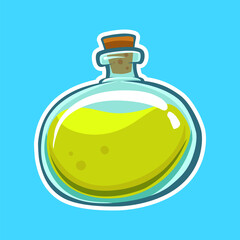 green poison bottle illustration vector