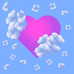 Valentine's day postcard. Vector illustration. Heart, love