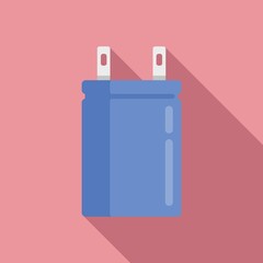 Semiconductor capacitor icon flat vector. Electric component
