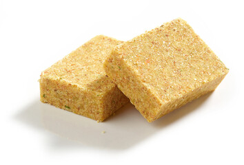 chicken broth cubes isolated
