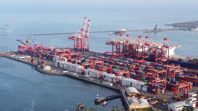 Sea port of Callao. Located in Peru where shipping containers arrive.