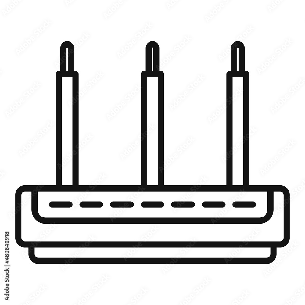 Sticker Modem icon outline vector. Wifi router