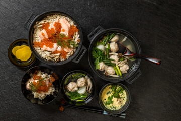 鮭いくら丼　はらこめし　Salmon and salmon roe rice