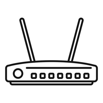 black wifi router with antennas clip art preview