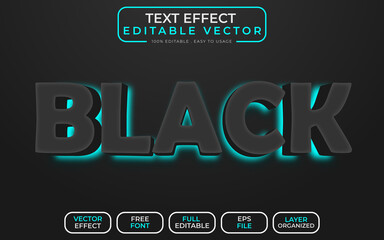 Black 3D Text Effect EPS Vector File
