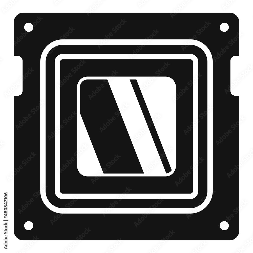 Poster electronic cpu icon simple vector. computer data