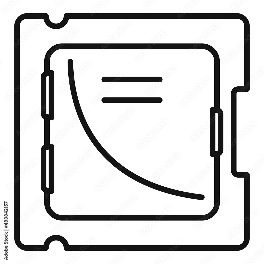 Poster processor cpu icon outline vector. chip cpu