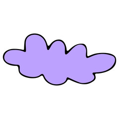 Cute doodle cloud, icon, illustration