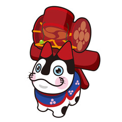 年賀素材：犬張子