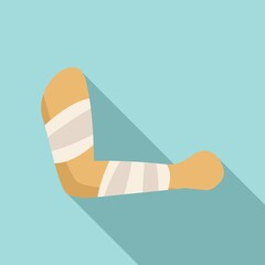 All hand bandage icon flat vector. Injury accident