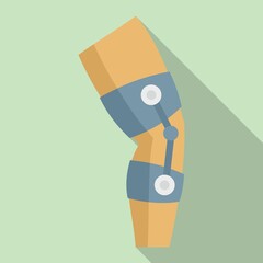 Young foot hurt icon flat vector. Bandage injury