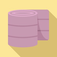 Textile roll bandage icon flat vector. Body damage