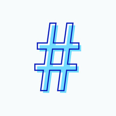 Simple Hashtag Symbol for Icon, Logo, and Graphic Resources. Hash Tag Icon for Web and Mobile. High-Quality EPS 10 Editable Stroke