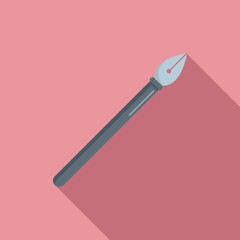 Steel nib icon flat vector. Web path