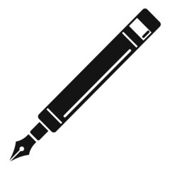 Calligraphy ink pen icon simple vector. Nib tool