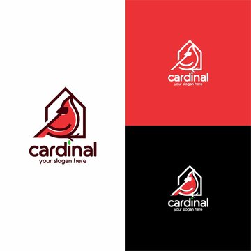 cardinal bird logo inside the house