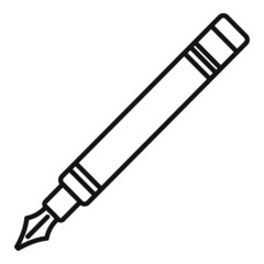 Calligraphy ink pen icon outline vector. Nib tool