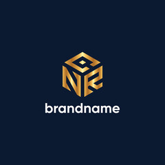 Fototapeta premium ELEGANT AND LUXURY LETTER CNR GEOMETRIC LOGO TEMPLATE