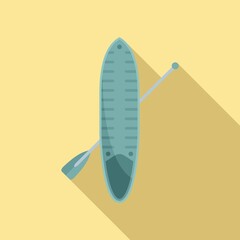 Adventure sup board icon flat vector. Paddle surf
