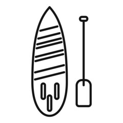 Hawaii sup surf icon outline vector. Paddle board