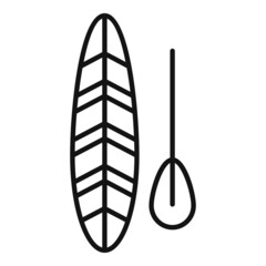 Joy sup surf icon outline vector. Paddle board
