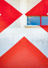 red and white wall