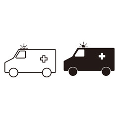 Ambulance icon vector symbol set. ambulance truck icon vector. ambulance car