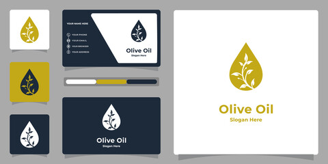 Creative Olive Oil Logo Design with Business Card.t