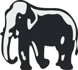 Wild elephant isolated on white background suitable for presentations.