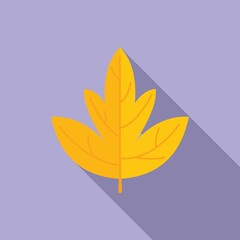 Yellow leaf icon flat vector. Tree foliage