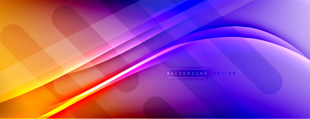 Abstract background - lines composition created with lights and shadows. Technology or business digital template. Trendy simple fluid color gradient abstract background with dynamic