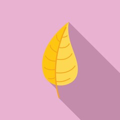 Yellow leaf icon flat vector. Tree foliage