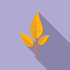 Yellow season leaf icon flat vector. Color leaf