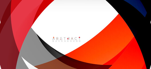 Geometric abstract background. Circle created with overlapping color shapes. Vector Illustration For Wallpaper, Banner, Background, Landing Page