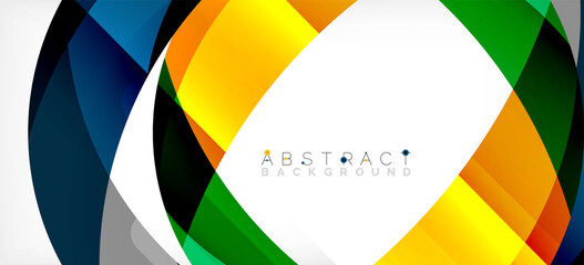 Obraz premium Geometric abstract background. Circle created with overlapping color shapes. Vector Illustration For Wallpaper, Banner, Background, Landing Page