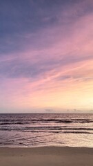 Sunrise on the beach in summer