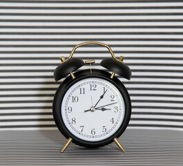 alarm clock on a table