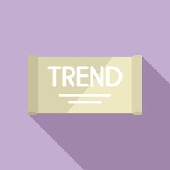 Trend cloth tag icon flat vector. Fabric label