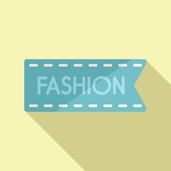 Fashion label tag icon flat vector. Cloth fabric