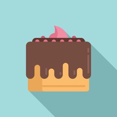 Cake icon flat vector. Happy birthday
