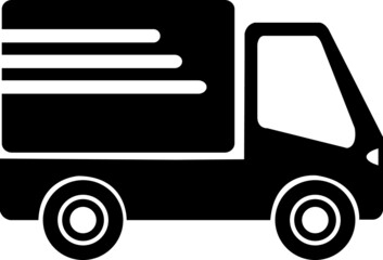Delivery truck sign icon in flat style. Van vector illustration on white isolated background..eps