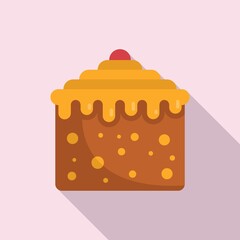 Bakery cake icon flat vector. Sweet cream