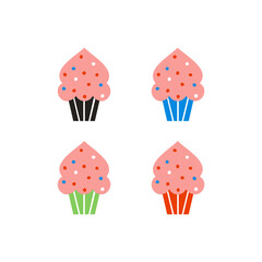 Ice Cream delicious vector icon design, cupcake ice cream  icon vector