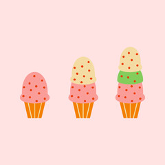 Ice Cream delicious vector icon design, cupcake ice cream  icon vector