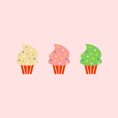 Ice Cream delicious vector icon design, cupcake ice cream  icon vector