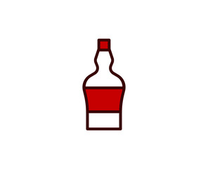 Alcohol flat icon. Single high quality outline symbol for web design or mobile app.  Holidays thin line signs for design logo, visit card, etc. Outline pictogram EPS10