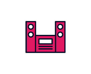 Soundspeaker flat icon. Single high quality outline symbol for web design or mobile app.  Holidays thin line signs for design logo, visit card, etc. Outline pictogram EPS10