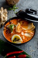 singapore laksa. spicy coconut milk-based noodle soup