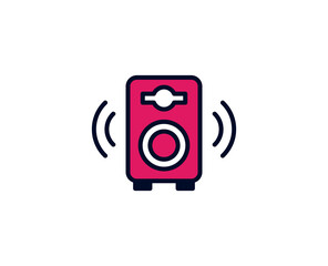 Soundspeaker flat icon. Single high quality outline symbol for web design or mobile app.  Holidays thin line signs for design logo, visit card, etc. Outline pictogram EPS10