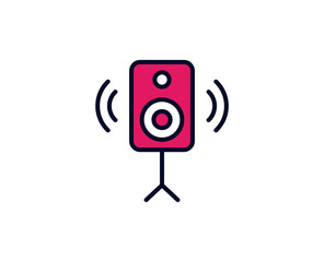 Soundspeaker flat icon. Single high quality outline symbol for web design or mobile app.  Holidays thin line signs for design logo, visit card, etc. Outline pictogram EPS10